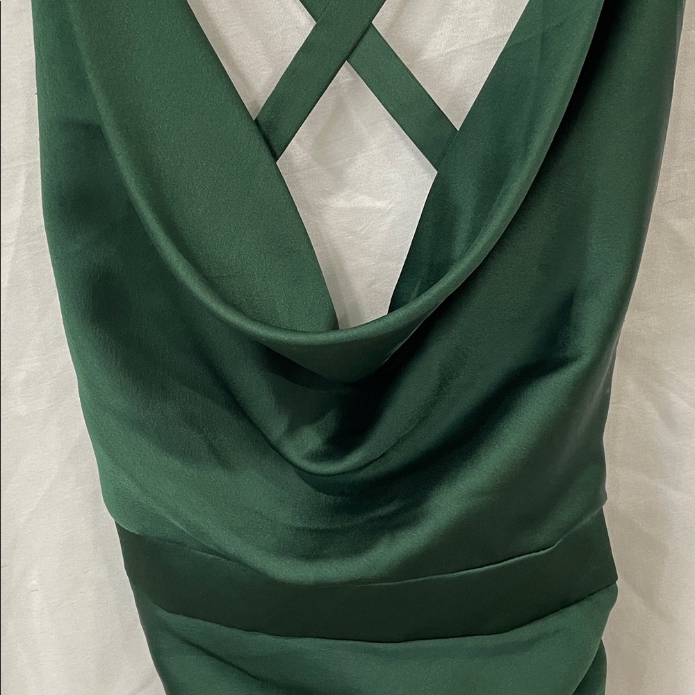NWT Lavish Alice Dark Green Backless Dress - Picture 6 of 12